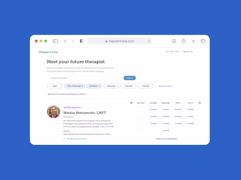 Cover image for Redesigning Happier Living’s Client Portal