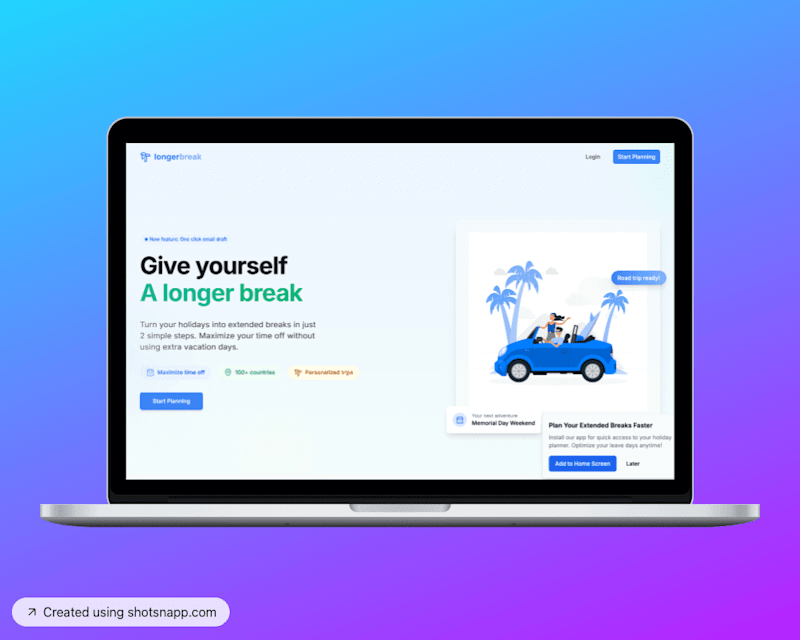 Cover image for Longer Break - Stay out of office more often