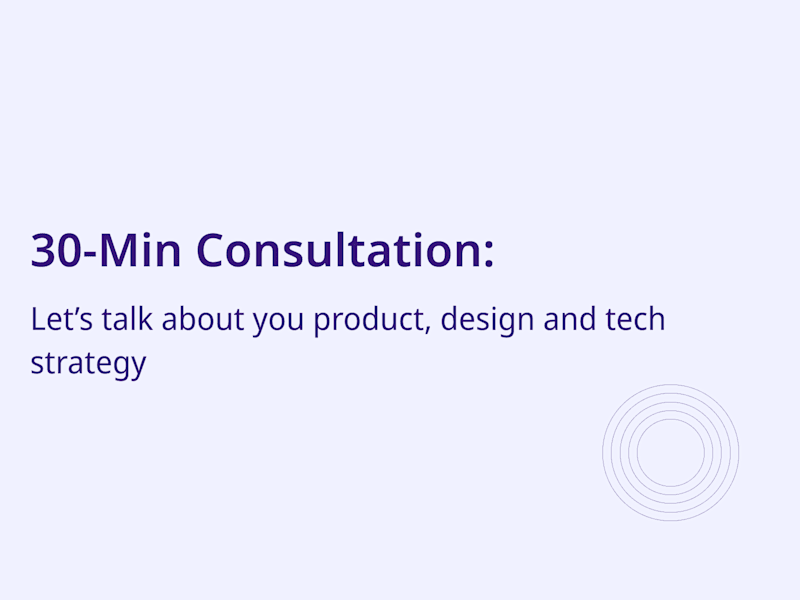Cover image for FREE 30-min consultation: web-design, design & product strategy
