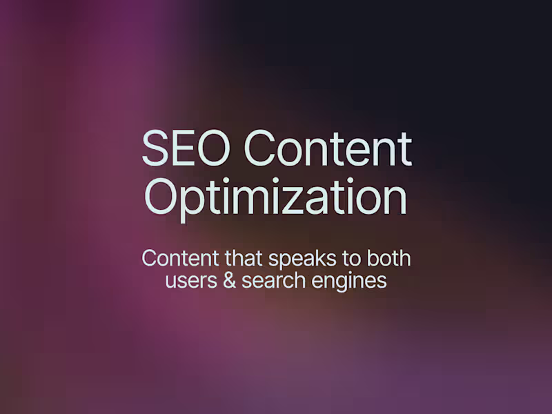 Cover image for Content Optimization & Strategy