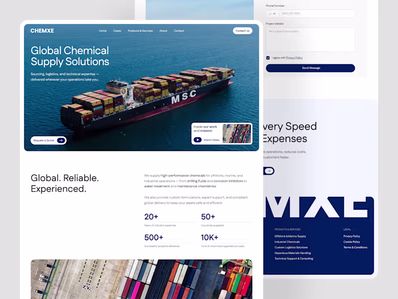 Cover image for Logistics Platform Website UI/UX Design – Chemical Supply