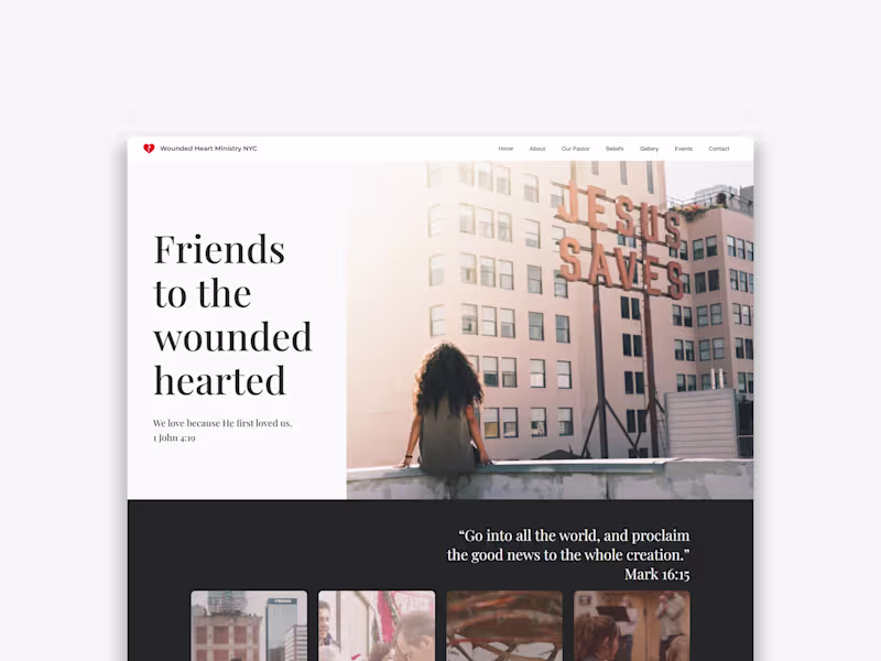 Cover image for Wounded Heart Ministry NYC Webflow Website