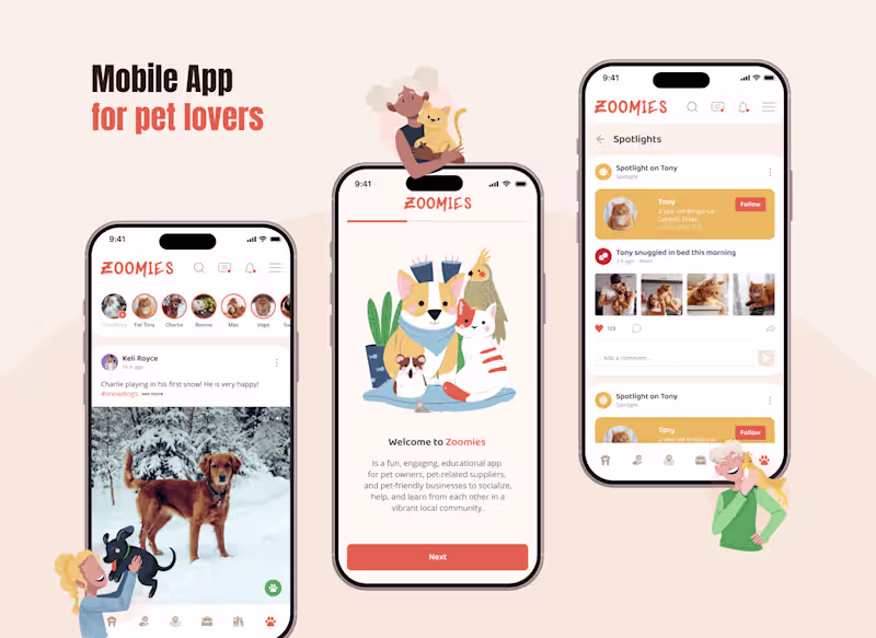 Cover image for Mobile app for pet lovers