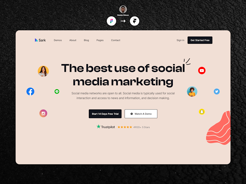 Cover image for Figma to Framer - Sark Landing Page