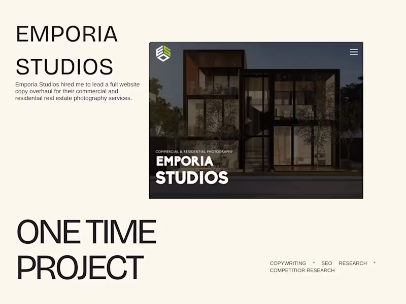 Cover image for Emporia Studios – Website Copy
