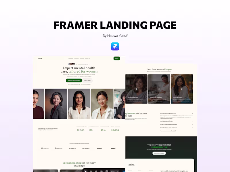 Cover image for Framer Landing Page (Design and Development)