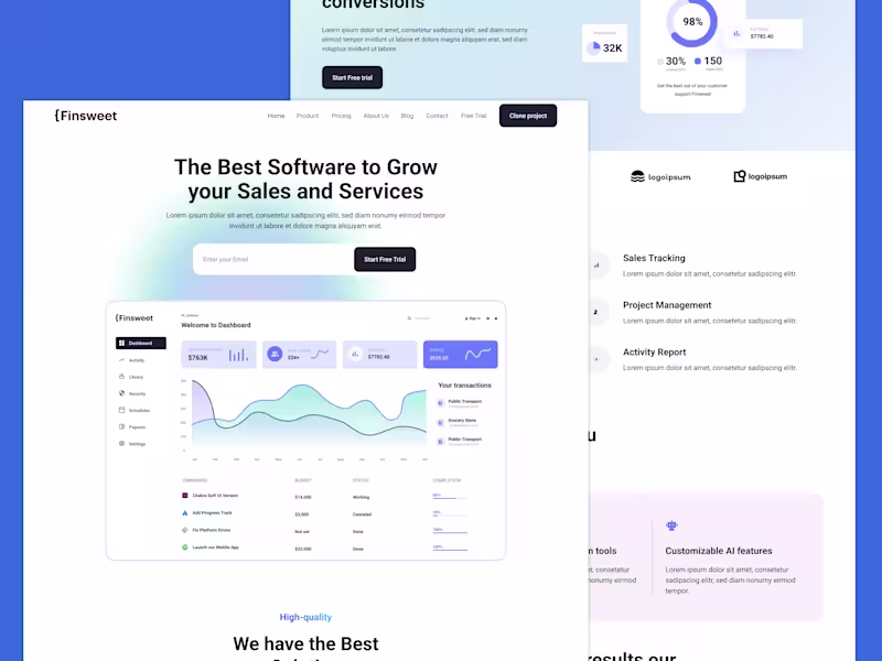 Cover image for SaaS website(Finsweet)