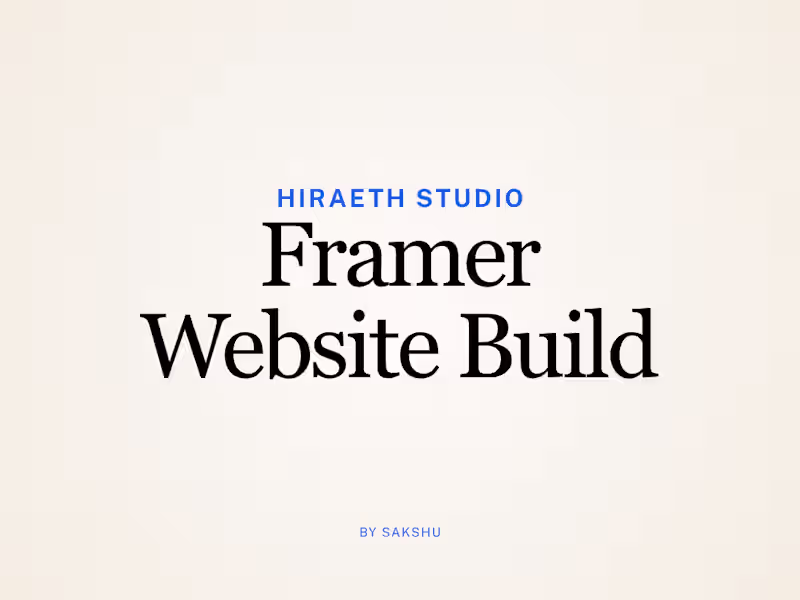 Cover image for Framer Website Build