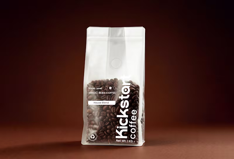 Cover image for coffee packaging desgn, transparent coffee bag design