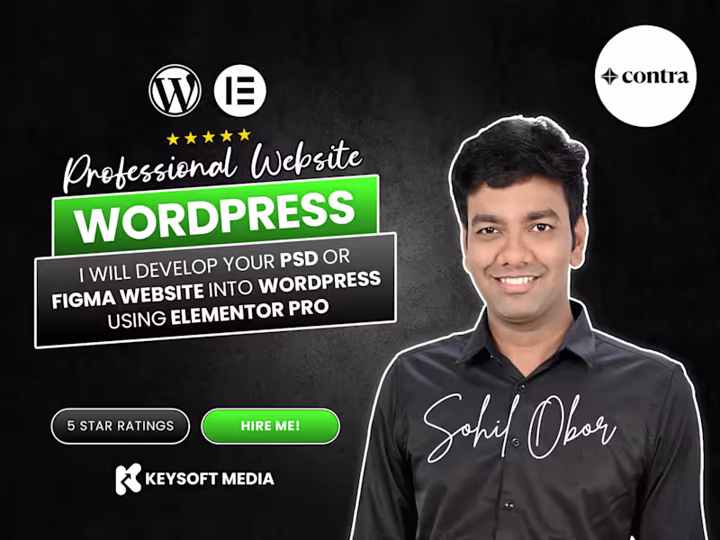 Cover image for PSD or Figma to WordPress Using Elementor PRO