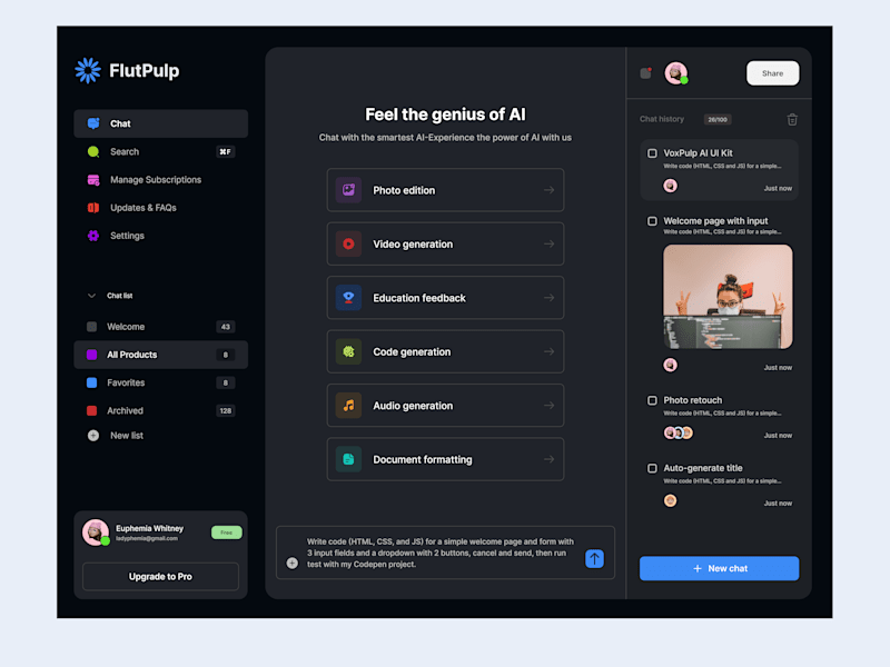 Cover image for FlutPulp - Experience the power of AI