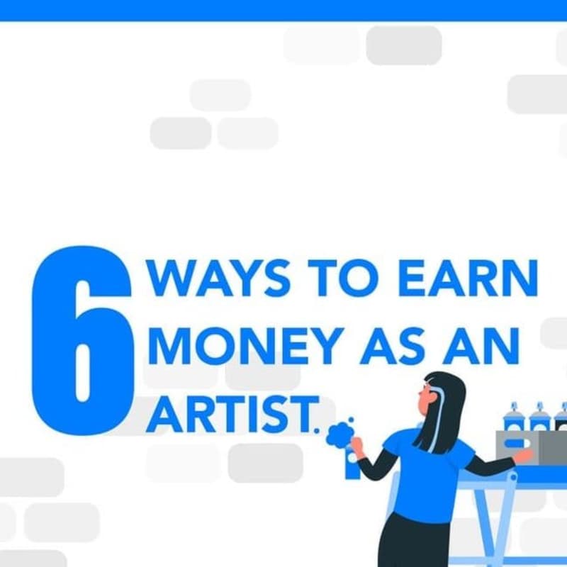 Cover image for Instagram Carousel: 6 Ways to earn money as an artist.