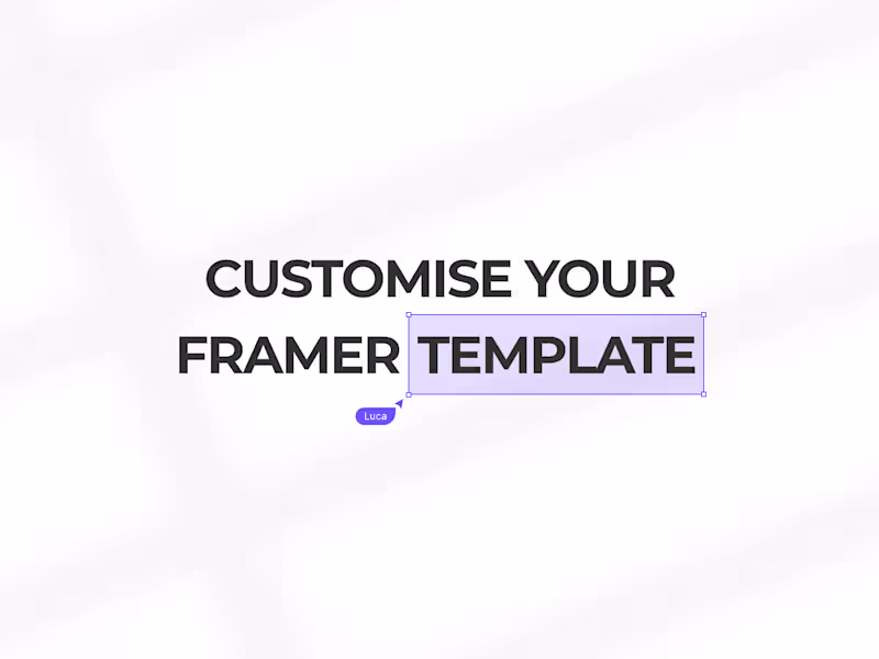 Cover image for Framer template customisation