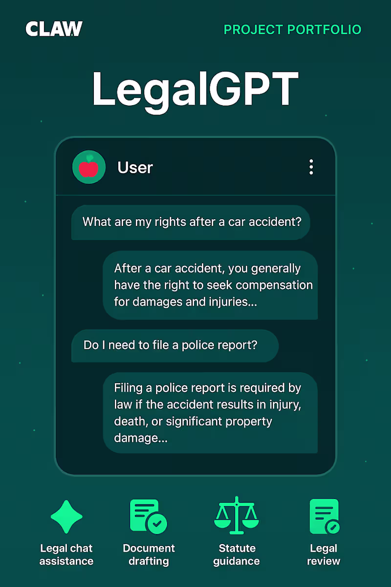 Cover image for Development of LegalGPT for Claw LegalTech