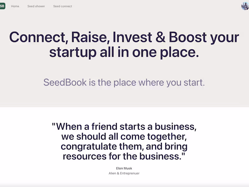 Cover image for Seedbook - Investors, founders relation building platform
