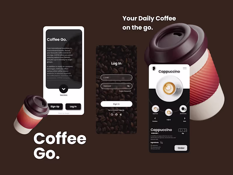 Cover image for CoffeeGo - A Coffee App Ui Design