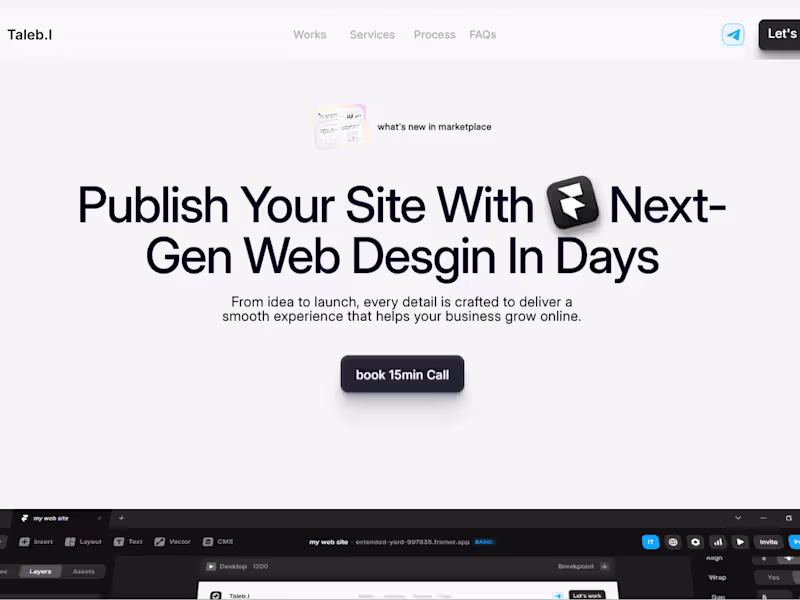 Cover image for Modern Framer Website & Landing Page Desgin 