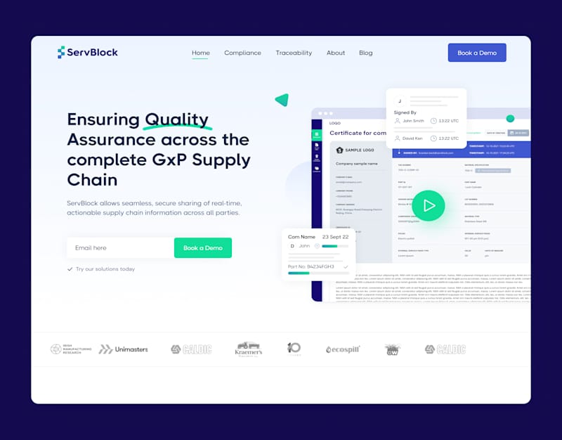 Cover image for Servblock website UI design and webflow development