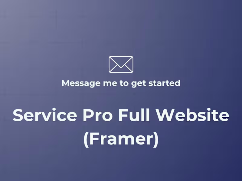 Cover image for Service Pro Full Website (Framer)