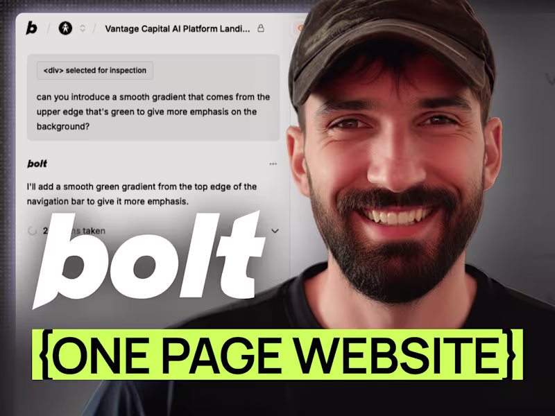 Cover image for One-Page Website Built with Bolt.new in 3 Days