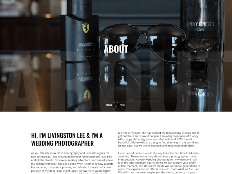 Cover image for Livingston Lee Photography | Wordpress Website Redesign