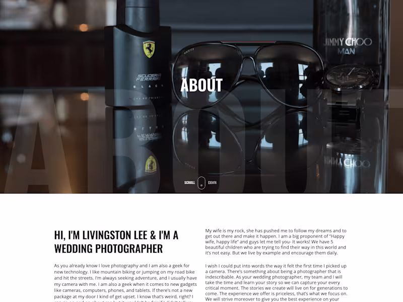 Cover image for Livingston Lee Photography | Wordpress Website Redesign