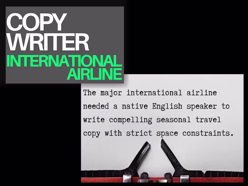 Cover image for Compelling Web Copy for Major International Airline