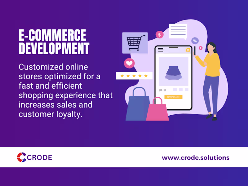 Cover image for E-commerce development - Custom stores for fast shopping.