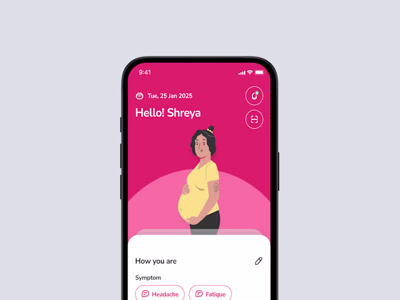 Cover image for Belly Bloom - Pregnancy Tracking App Design