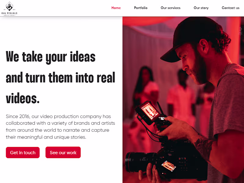 Cover image for Kal Visuals' Landing Page Re-Design