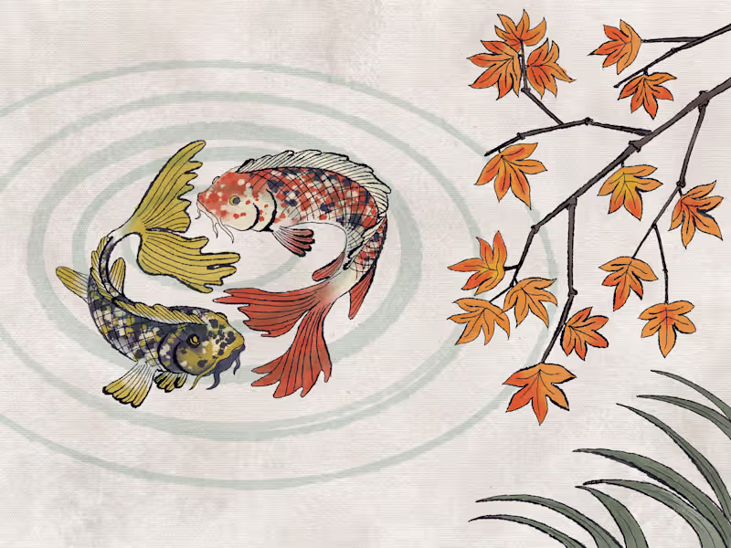 Cover image for Ukiyo-e Koi Fish Design