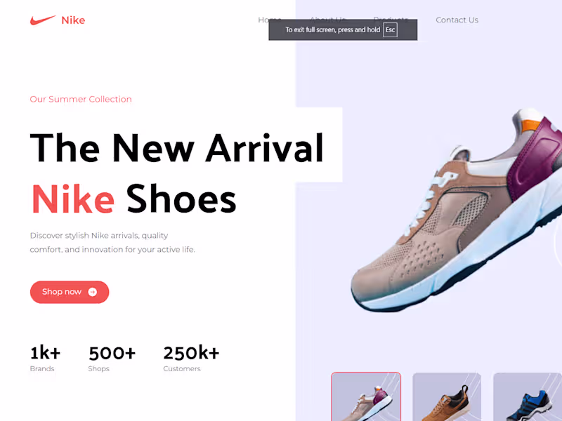 Cover image for Nike prototype website