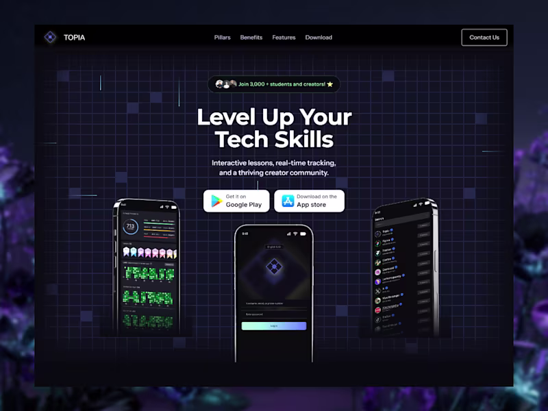 Cover image for Landing Page Design for a Community-Driven Coding Platform
