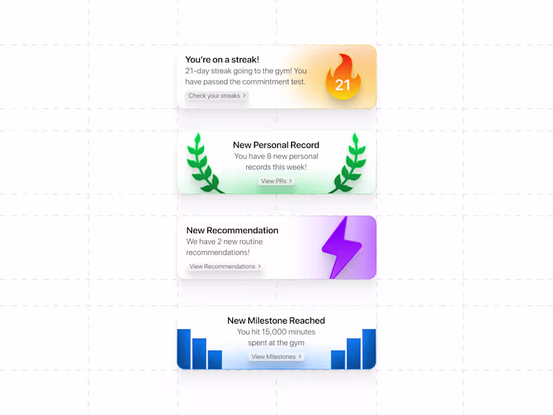 Cover image for Notification cards for fitness app 🏋🏽‍♂️ What you guys think?
