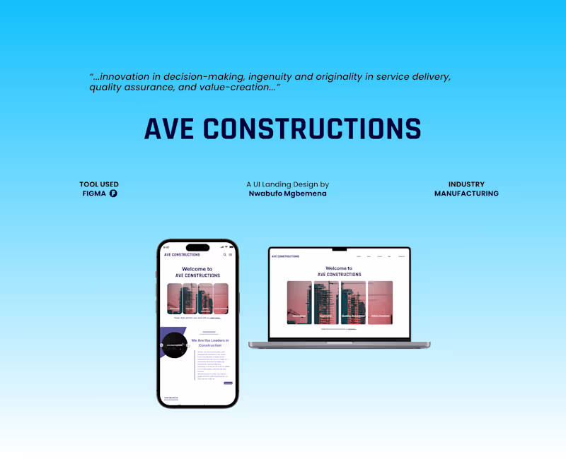 Cover image for Landing Page Design for Ave Constructions
