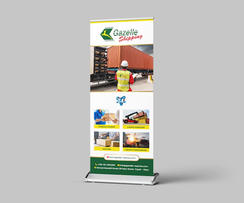 Cover image for Roll-Up Stand Design for Gazelle Express – Courier & Logistics