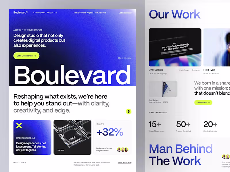 Cover image for Bold Web Design for Design Agency