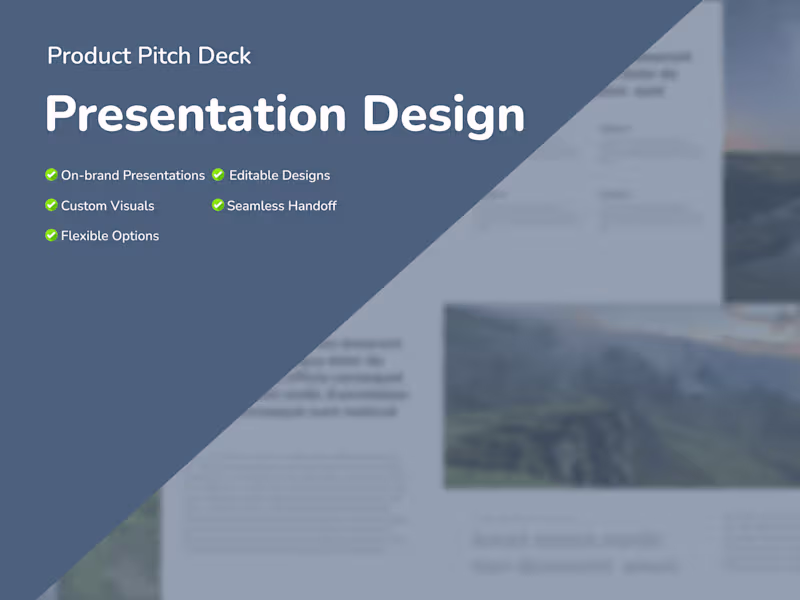 Cover image for Presentation Design | Product Pitch Deck