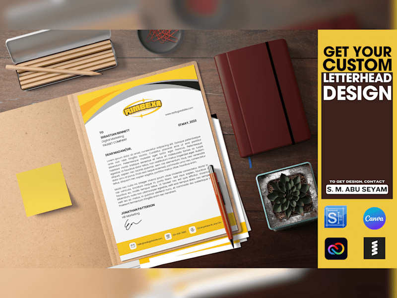 Cover image for Letterhead Template Design (MS Word Editable)