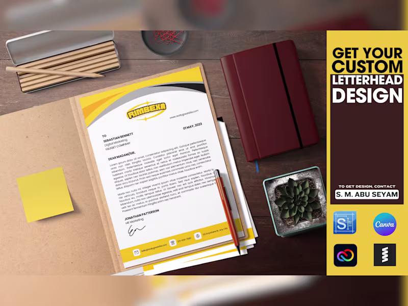 Cover image for Letterhead Template Design (MS Word Editable)