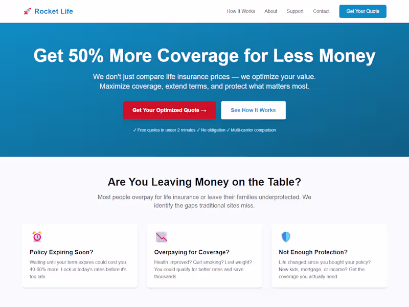 Cover image for Life Insurance Policy Portal for Rocket Life