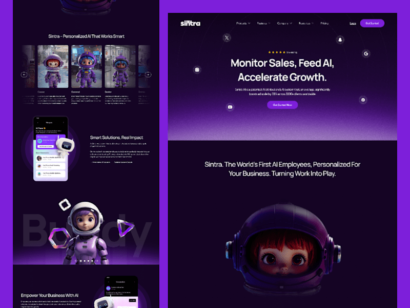 Cover image for Sintra – SmartBot AI System – Growth on Autopilot | UX/UI Design
