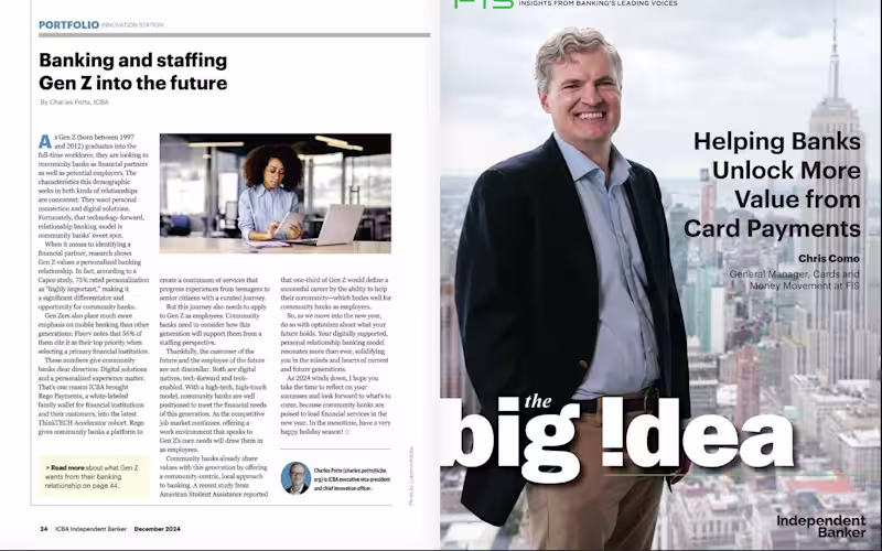 Cover image for Independent Banker article