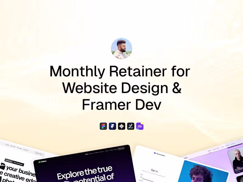 Cover image for Monthly Retainer for Web Design & Framer Dev