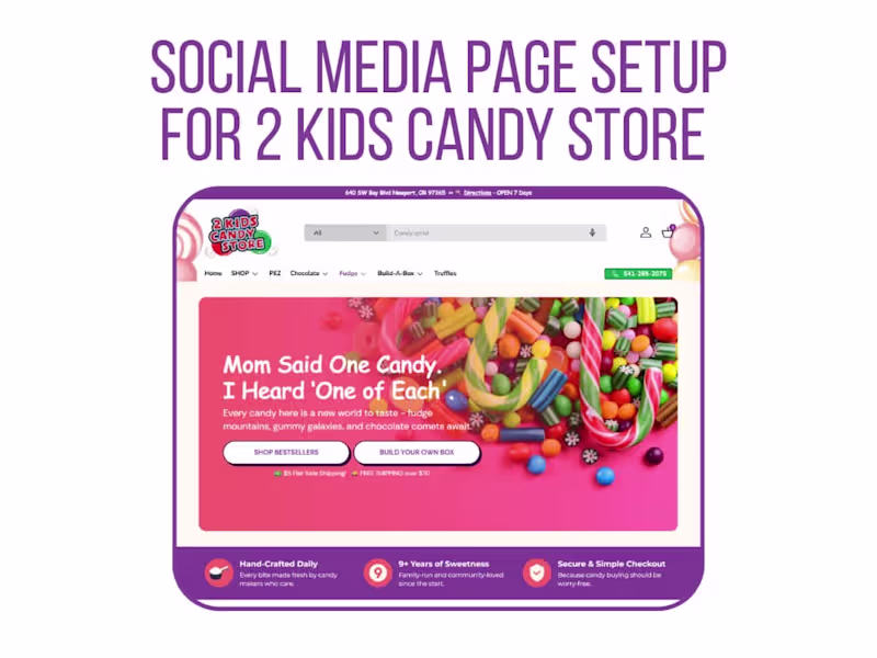 Cover image for Social Media Setup & Optimization for 2 Kids Candy Store