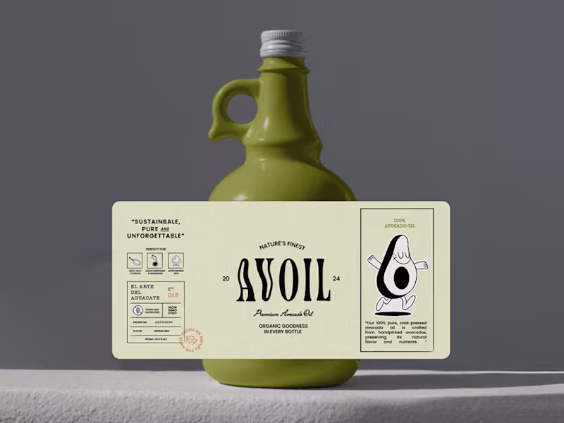 Cover image for 🥑 Avoil: Brand Identity for a Premium Avocado Oil Brand 