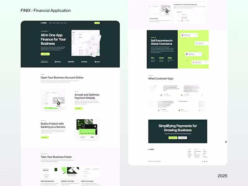 Cover image for Minimalistic Website on Framer for Finix - Finance Application