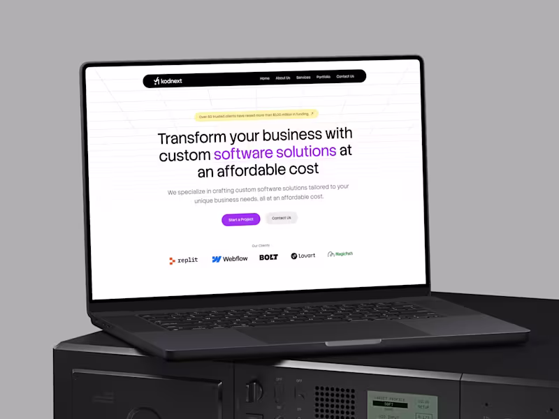 Cover image for Kodnext Agency — One-Page Website Redesign