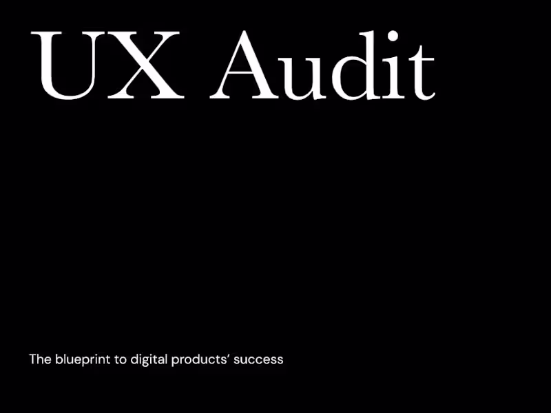 Cover image for UX Audit