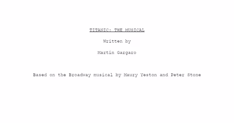 Cover image for Titanic: The Musical Screenplay Adaptation
